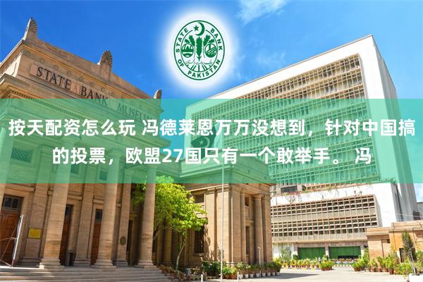 按天配资怎么玩 冯德莱恩万万没想到，针对中国搞的投票，欧盟27国只有一个敢举手。 冯