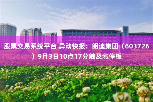 股票交易系统平台 异动快报：朗迪集团（603726）9月3日10点17分触及涨停板